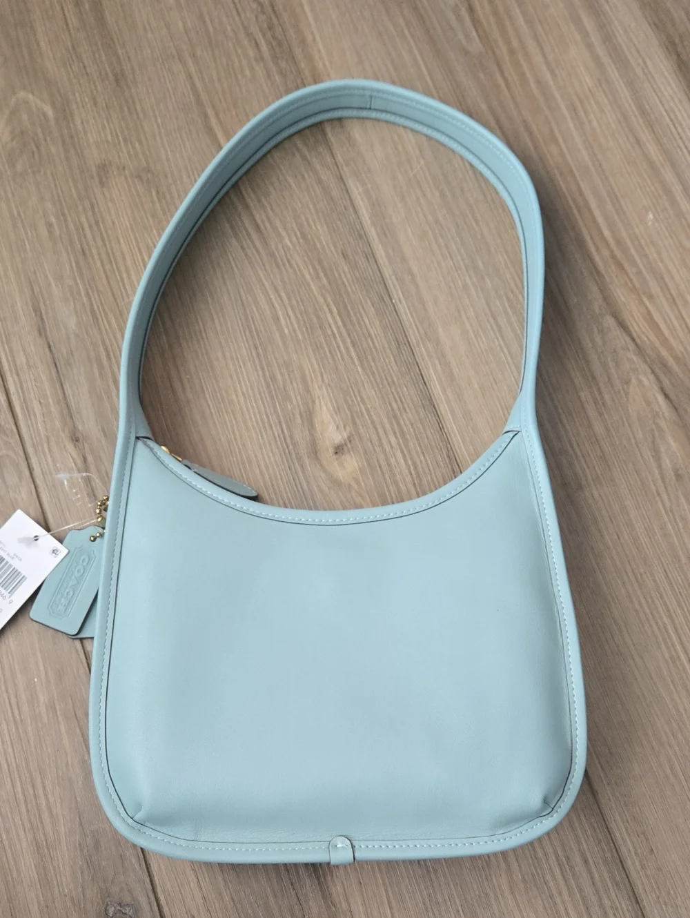 Coach Light Blue Curve Zip Shoulder Bag